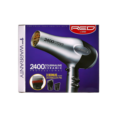 RED by Kiss 2400 Tourmaline Ceramic Professional Hair Dryer - ANNS BEAUTY SUPPLY